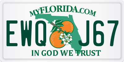 FL license plate EWQJ67