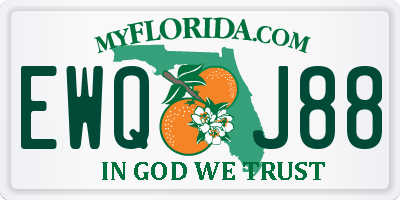 FL license plate EWQJ88