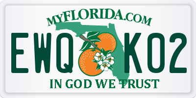 FL license plate EWQK02