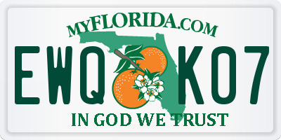 FL license plate EWQK07