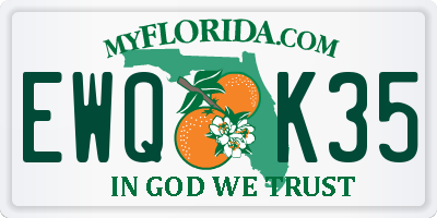 FL license plate EWQK35