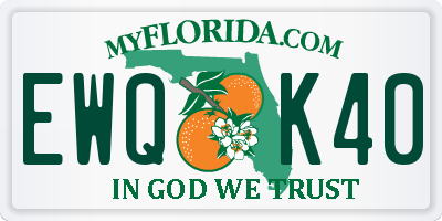 FL license plate EWQK40