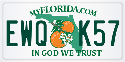 FL license plate EWQK57