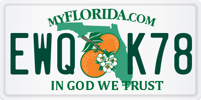 FL license plate EWQK78
