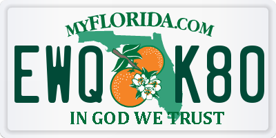 FL license plate EWQK80