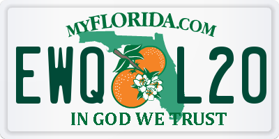 FL license plate EWQL20