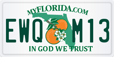 FL license plate EWQM13