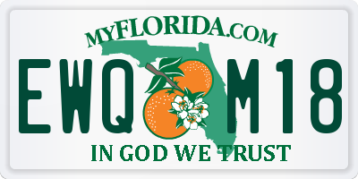 FL license plate EWQM18