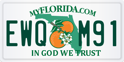 FL license plate EWQM91
