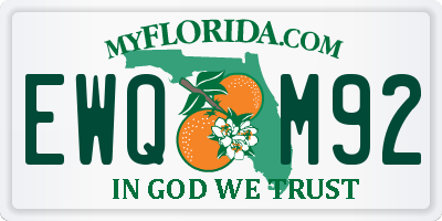 FL license plate EWQM92