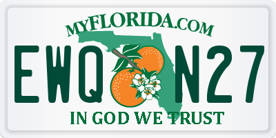 FL license plate EWQN27