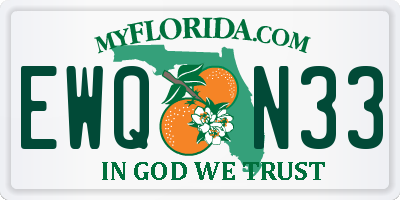 FL license plate EWQN33