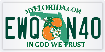 FL license plate EWQN40