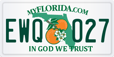 FL license plate EWQO27