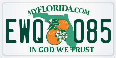 FL license plate EWQO85