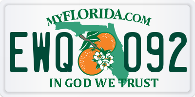 FL license plate EWQO92