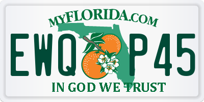 FL license plate EWQP45