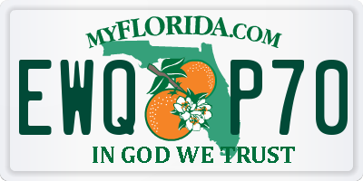 FL license plate EWQP70