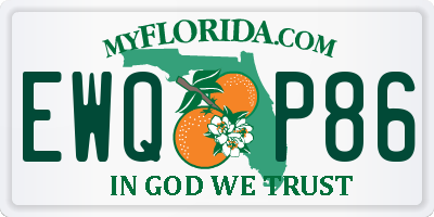 FL license plate EWQP86