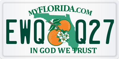 FL license plate EWQQ27