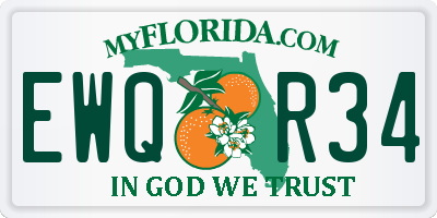 FL license plate EWQR34