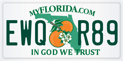 FL license plate EWQR89