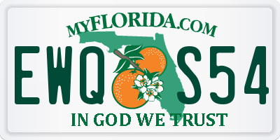 FL license plate EWQS54