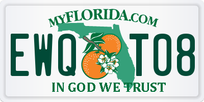 FL license plate EWQT08