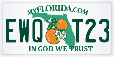 FL license plate EWQT23