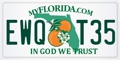 FL license plate EWQT35
