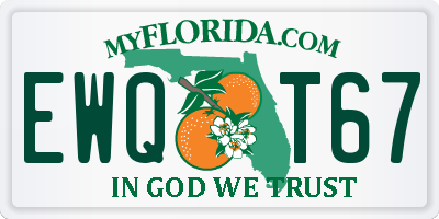 FL license plate EWQT67