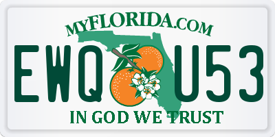 FL license plate EWQU53