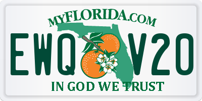 FL license plate EWQV20