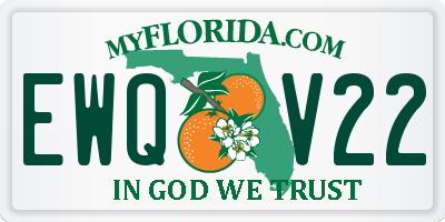 FL license plate EWQV22