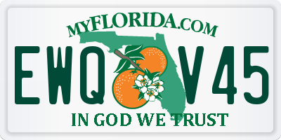 FL license plate EWQV45