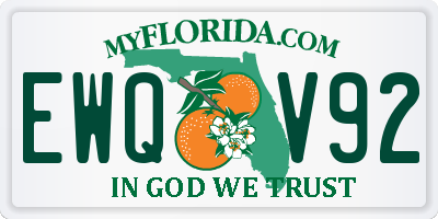 FL license plate EWQV92