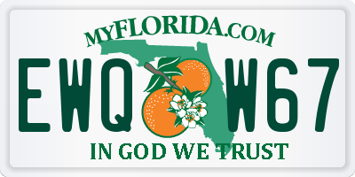 FL license plate EWQW67