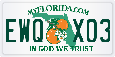 FL license plate EWQX03