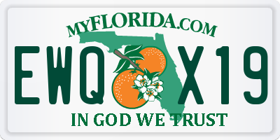 FL license plate EWQX19