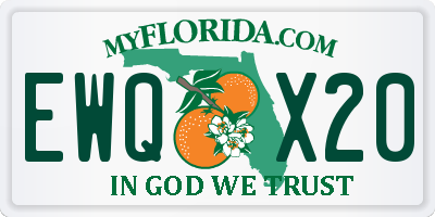 FL license plate EWQX20