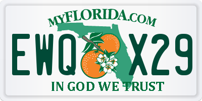 FL license plate EWQX29