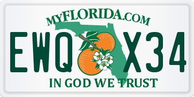 FL license plate EWQX34