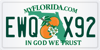 FL license plate EWQX92