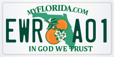 FL license plate EWRA01