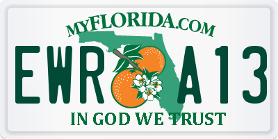 FL license plate EWRA13