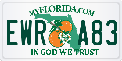 FL license plate EWRA83