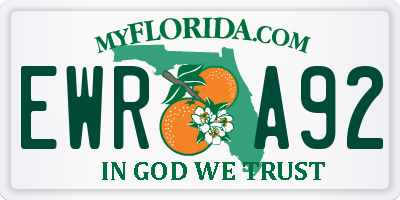 FL license plate EWRA92