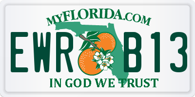 FL license plate EWRB13