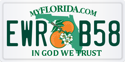 FL license plate EWRB58