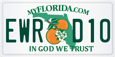 FL license plate EWRD10